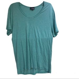 Aritzia Wilfred Free Oversized Striped Top Crew Neck Drapey T-Shirt Soft Stretch